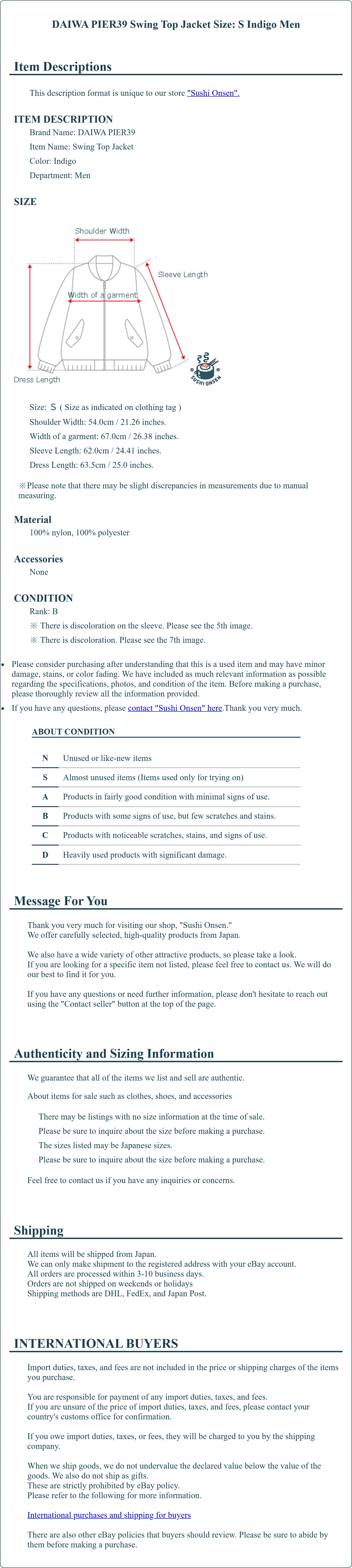 Product Details for Sushi Onsen