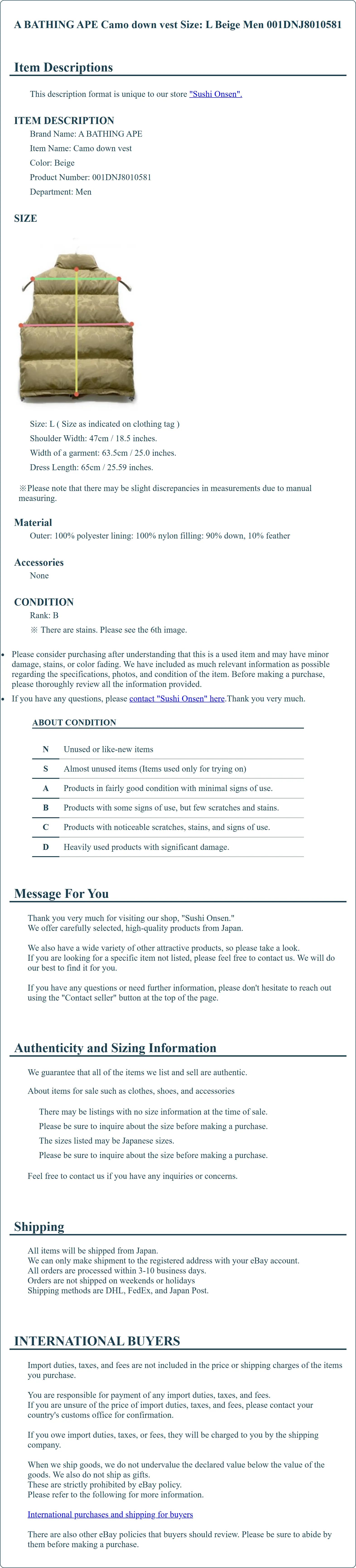 Product Details for Sushi Onsen