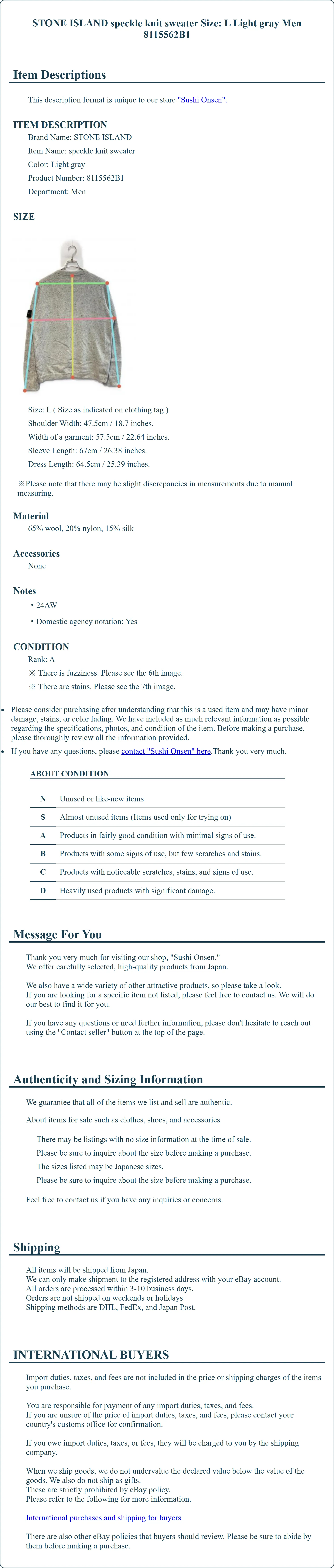 Product Details for Sushi Onsen