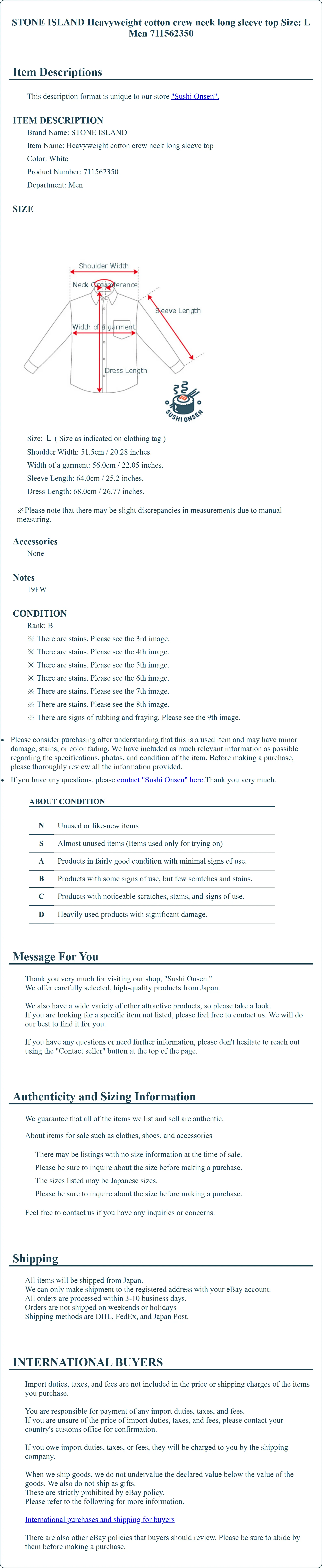 Product Details for Sushi Onsen