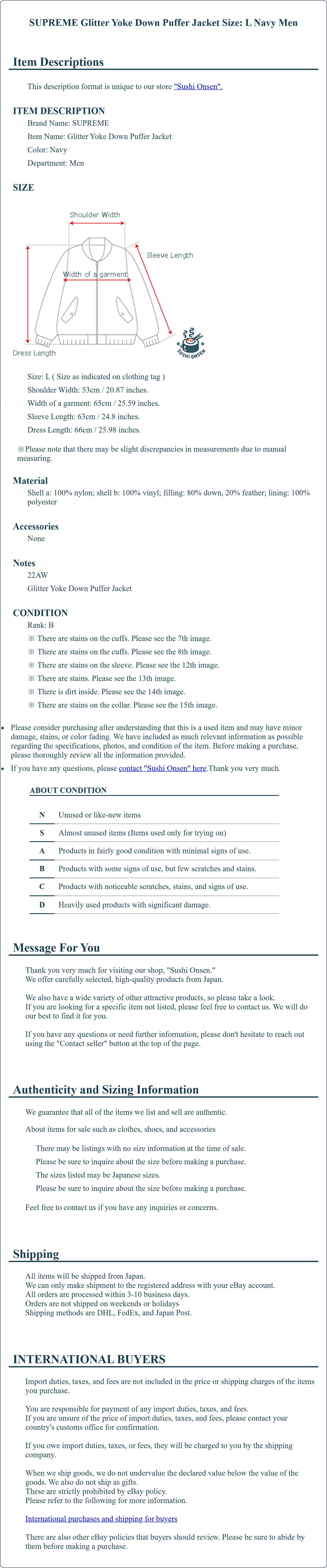 Product Details for Sushi Onsen
