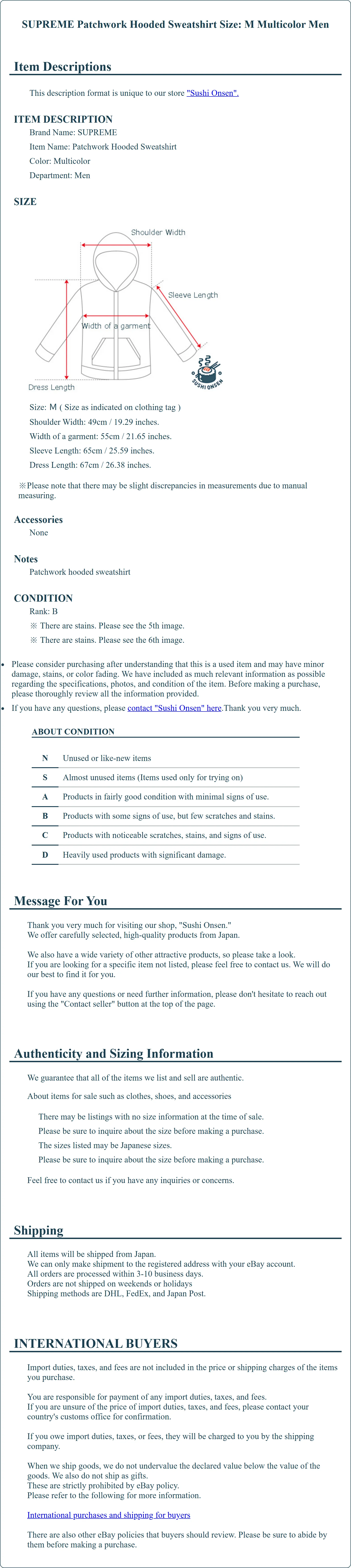 Product Details for Sushi Onsen