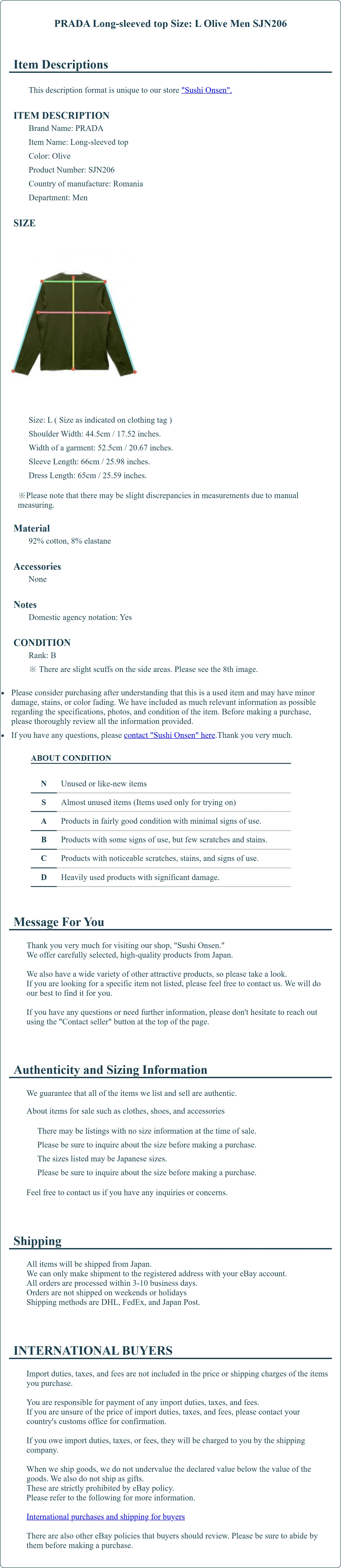 Product Details for Sushi Onsen