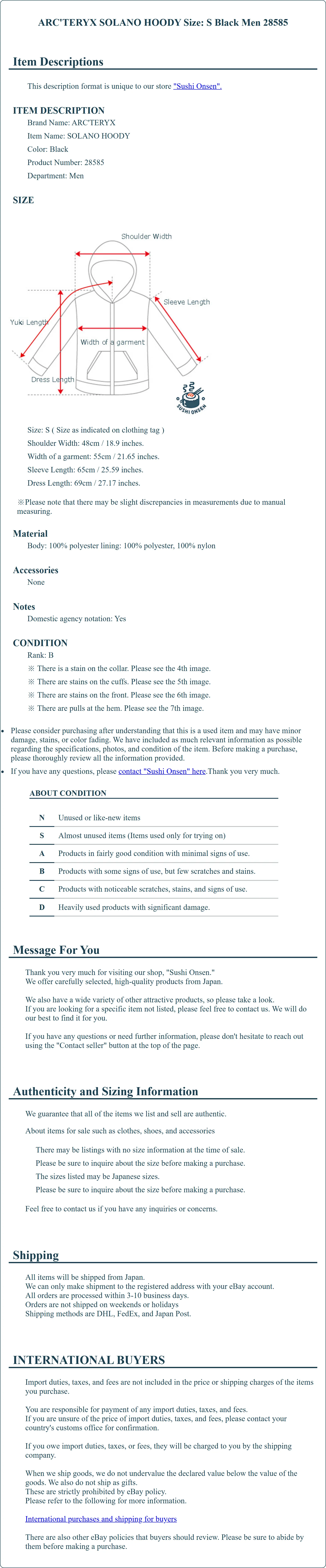 Product Details for Sushi Onsen