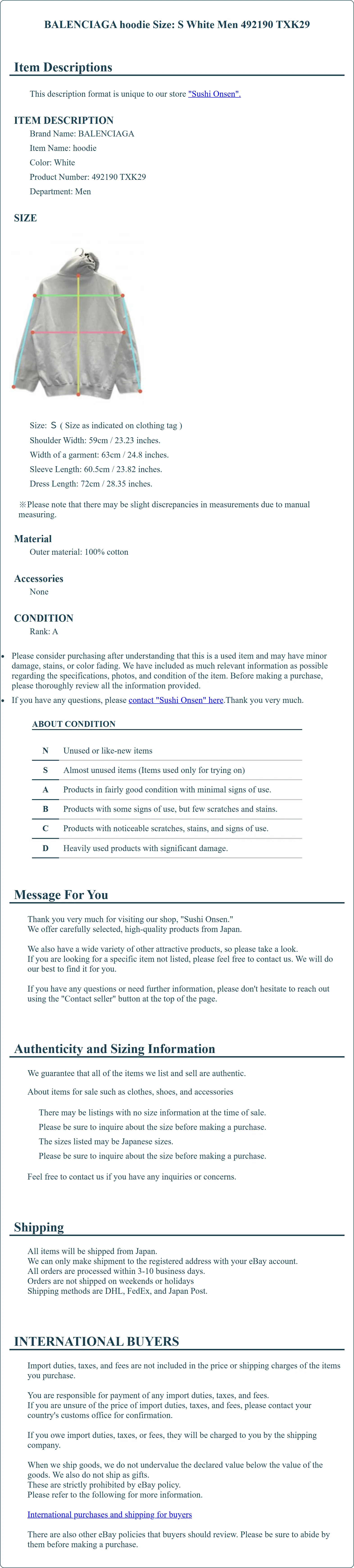 Product Details for Sushi Onsen