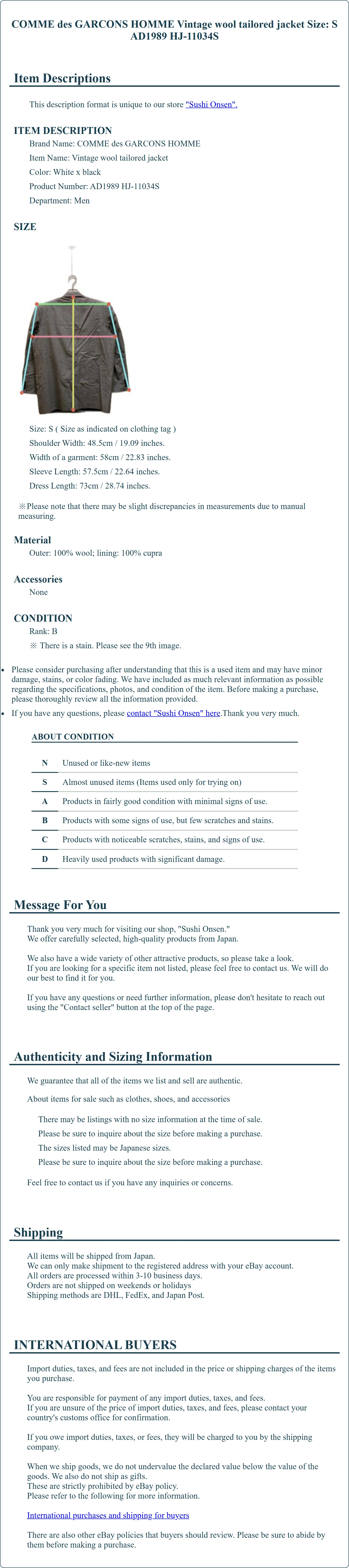 Product Details for Sushi Onsen