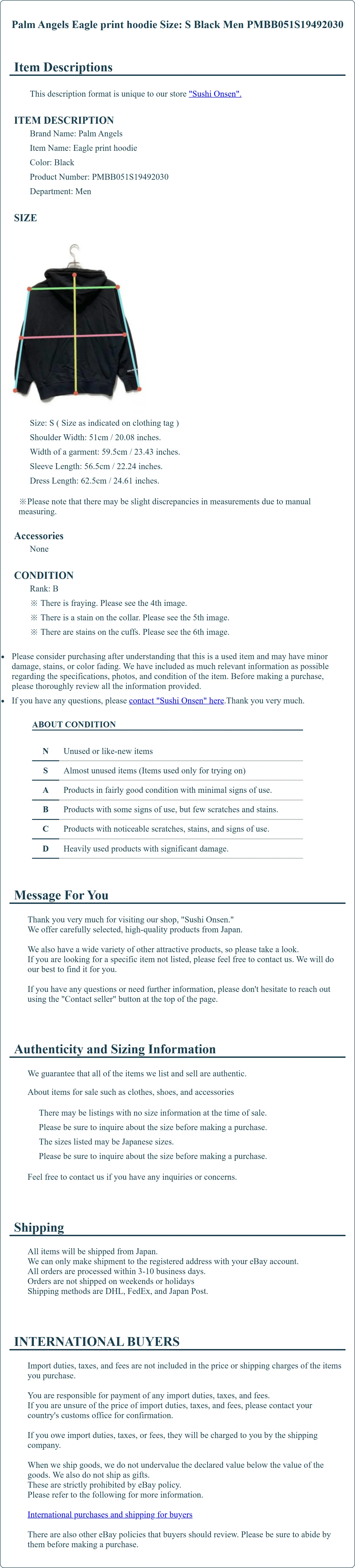Product Details for Sushi Onsen