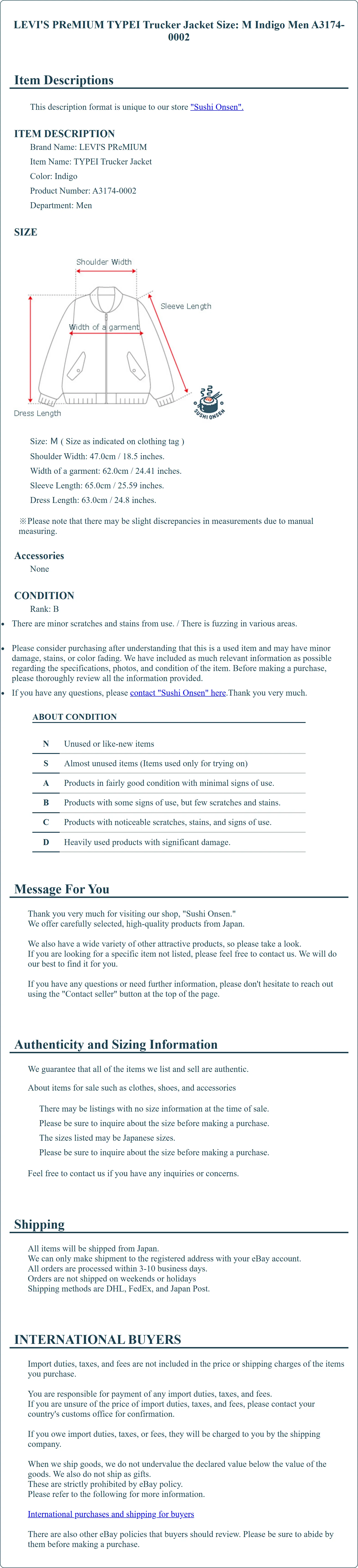 Product Details for Sushi Onsen