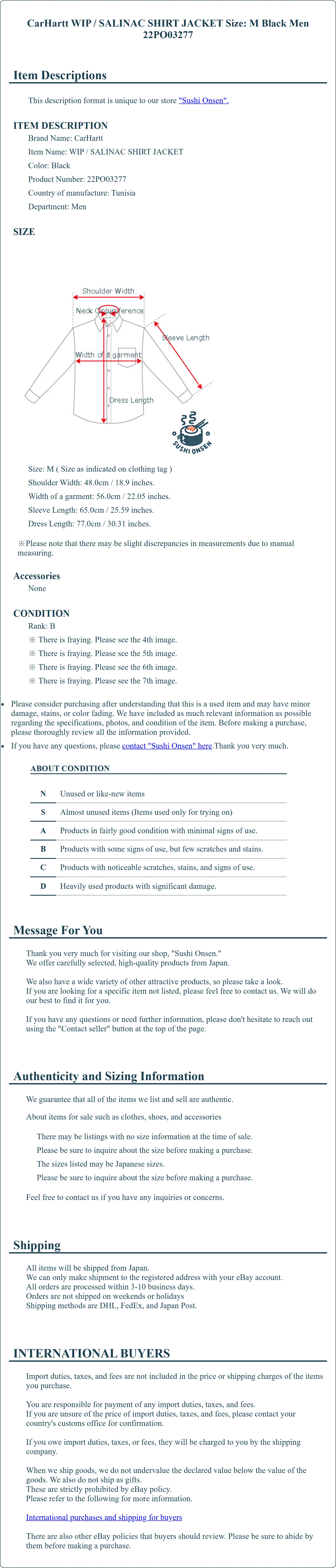 Product Details for Sushi Onsen