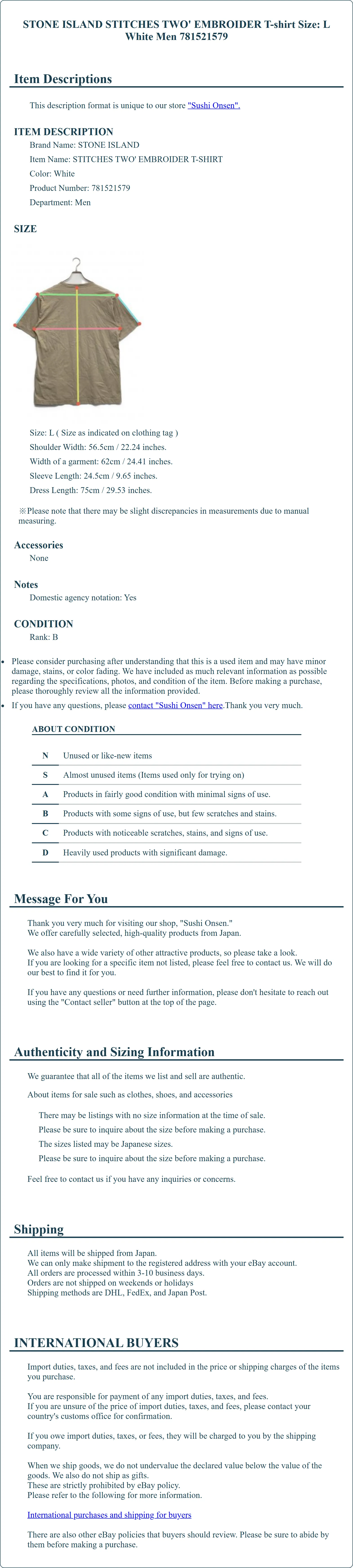 Product Details for Sushi Onsen