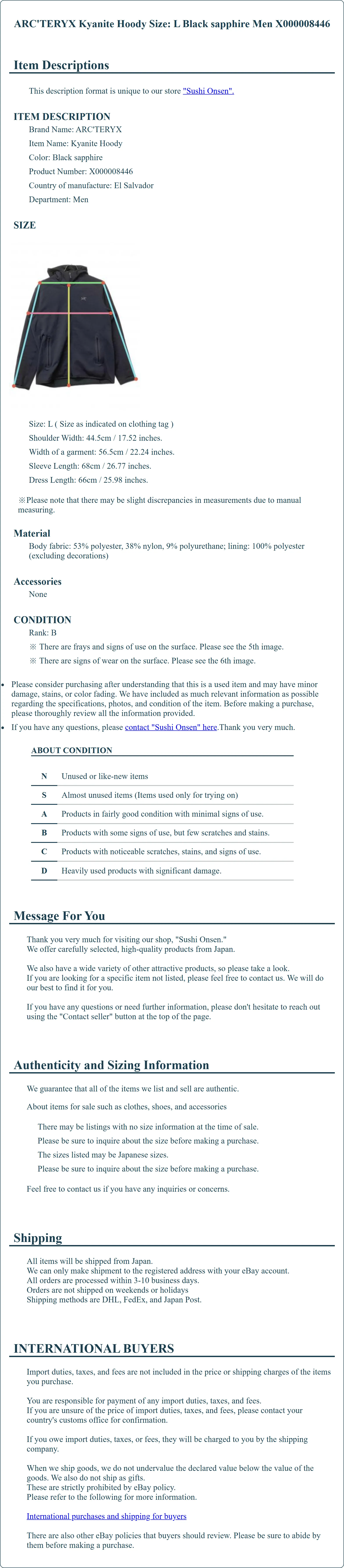 Product Details for Sushi Onsen