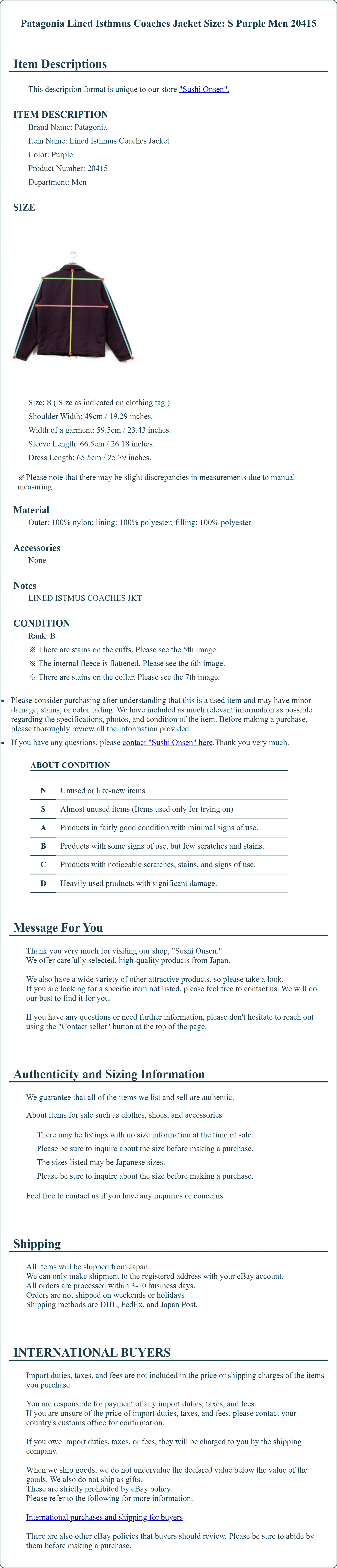 Product Details for Sushi Onsen