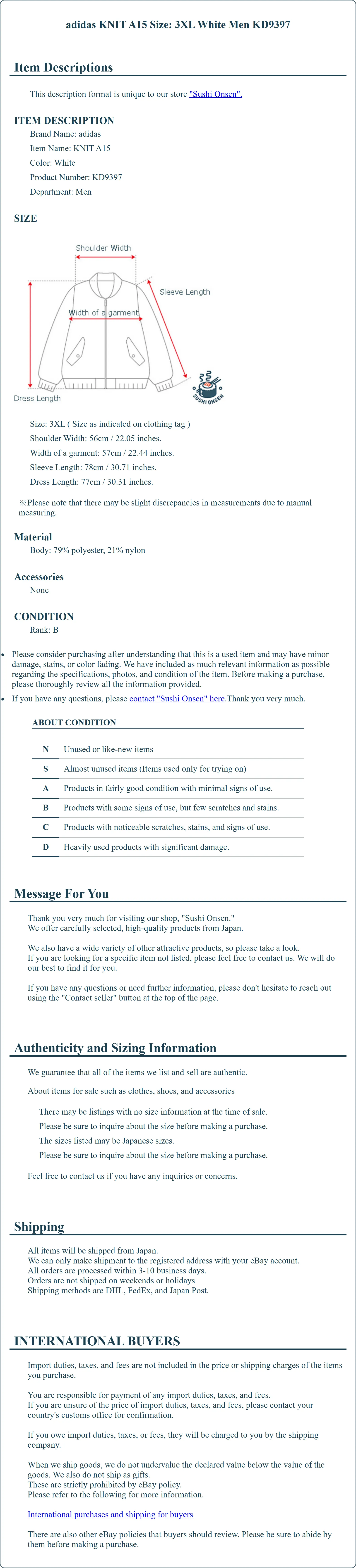 Product Details for Sushi Onsen