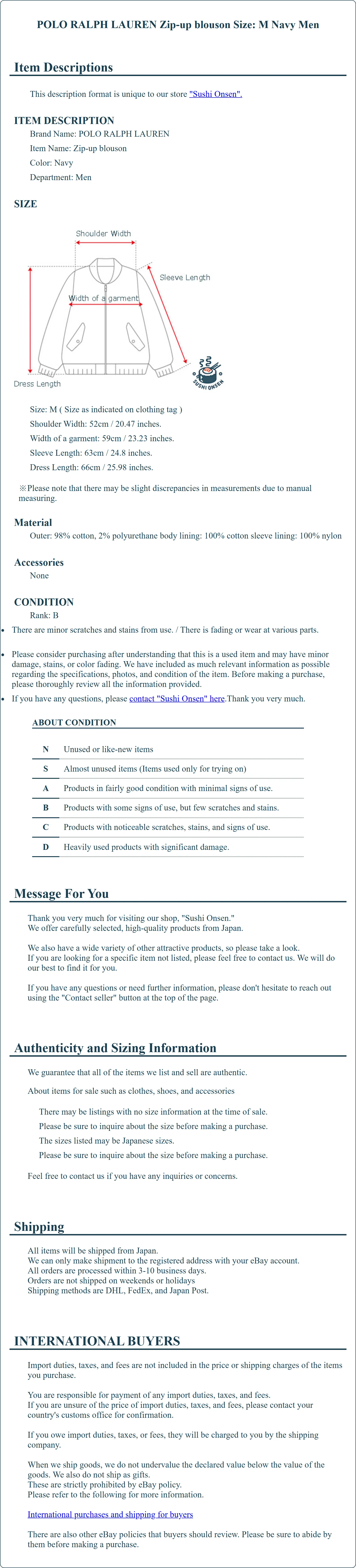 Product Details for Sushi Onsen