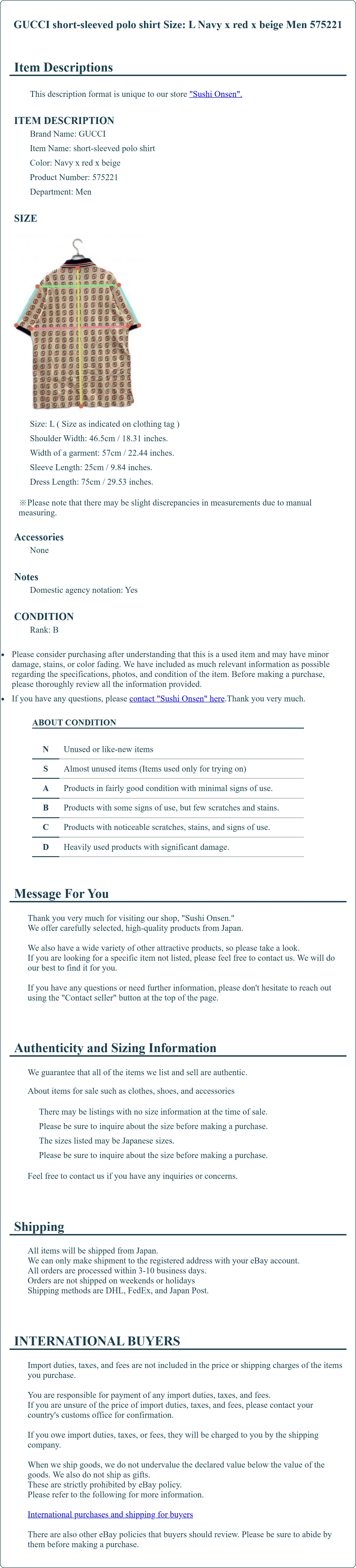 Product Details for Sushi Onsen