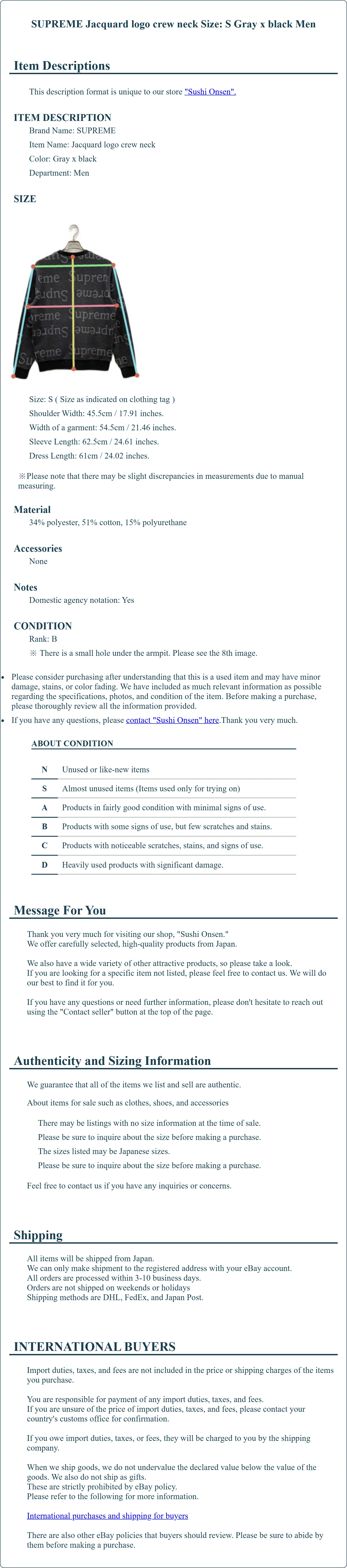 Product Details for Sushi Onsen