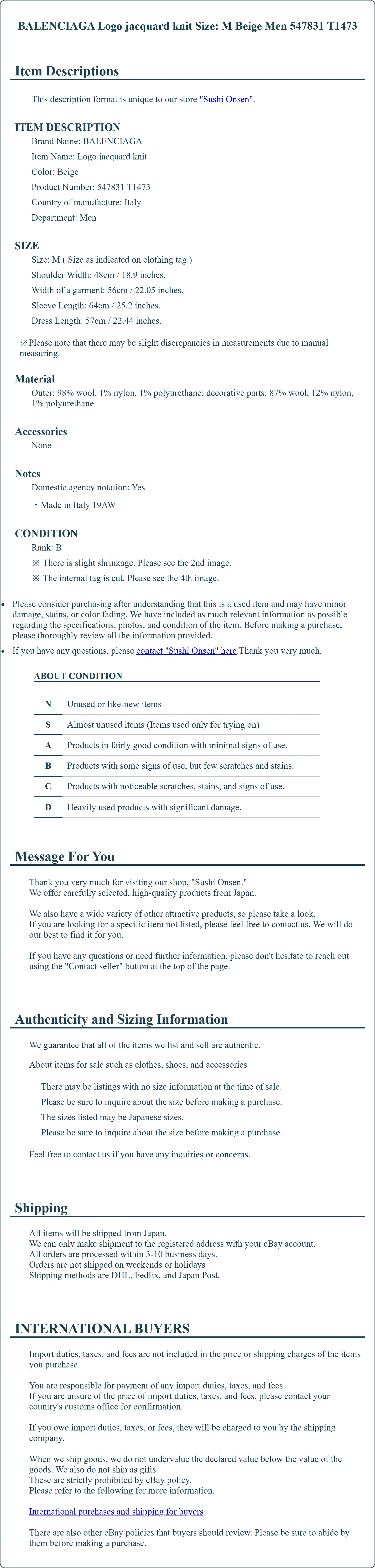 Product Details for Sushi Onsen