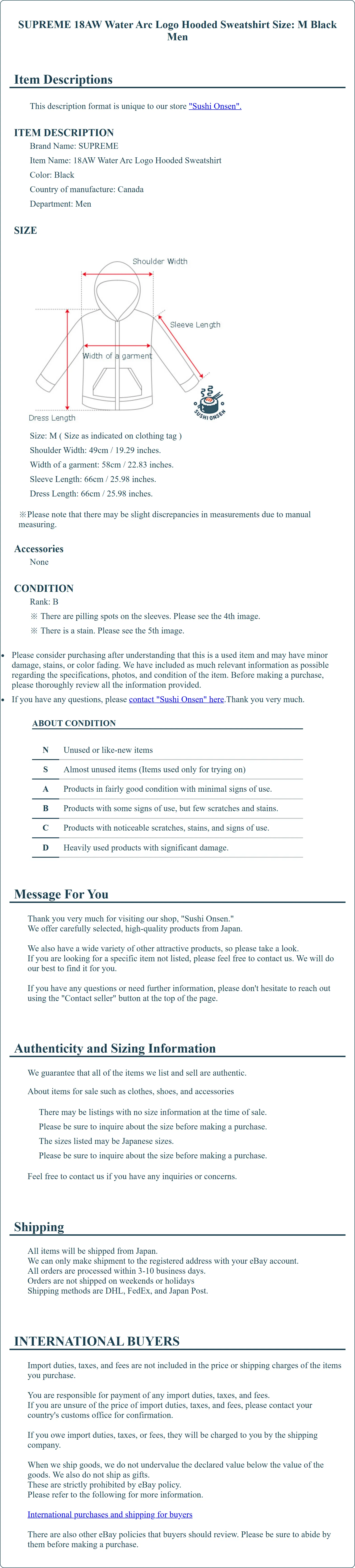 Product Details for Sushi Onsen