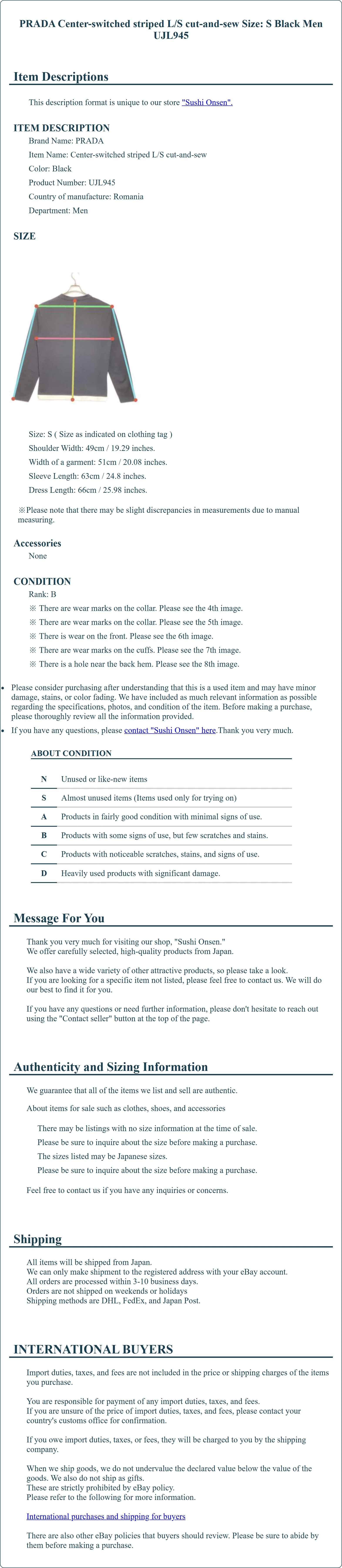 Product Details for Sushi Onsen