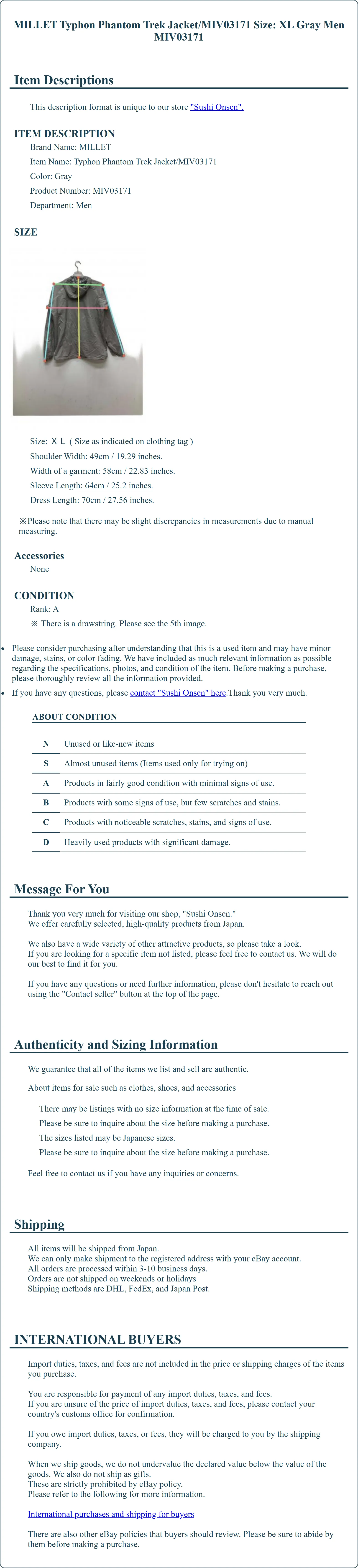 Product Details for Sushi Onsen