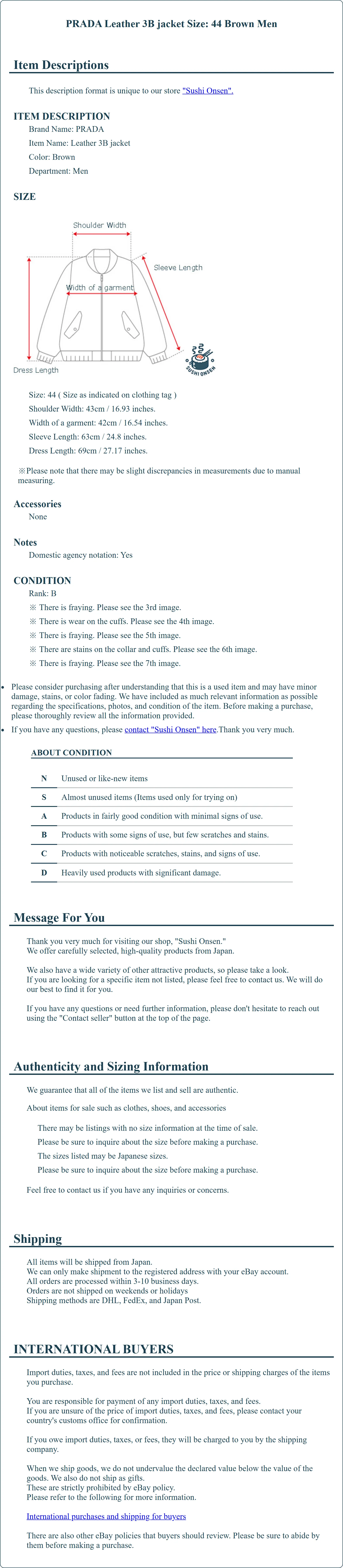 Product Details for Sushi Onsen
