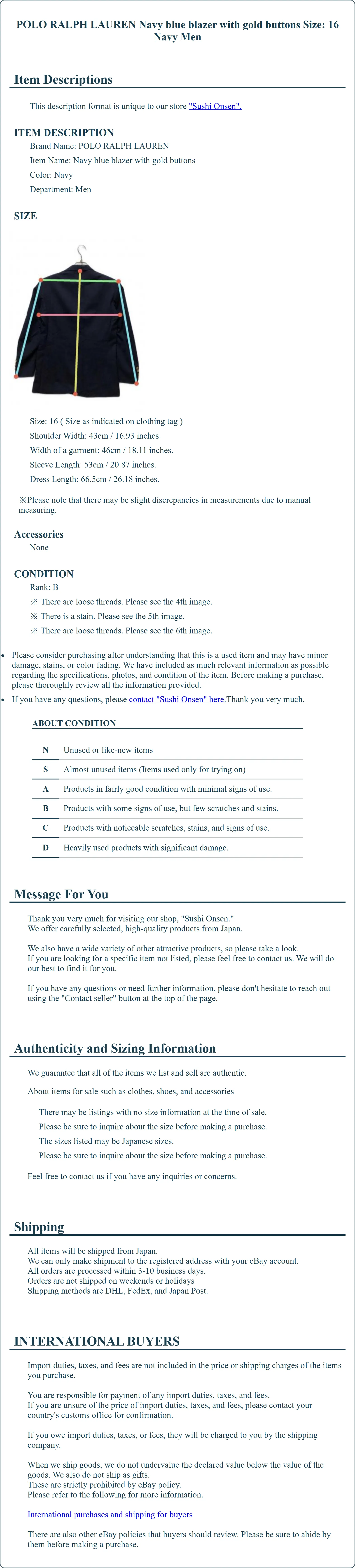 Product Details for Sushi Onsen