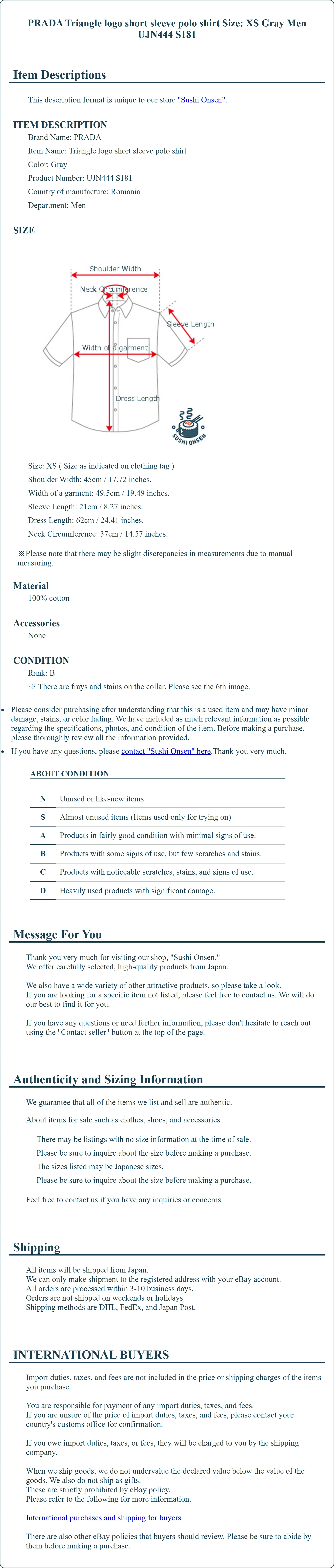 Product Details for Sushi Onsen