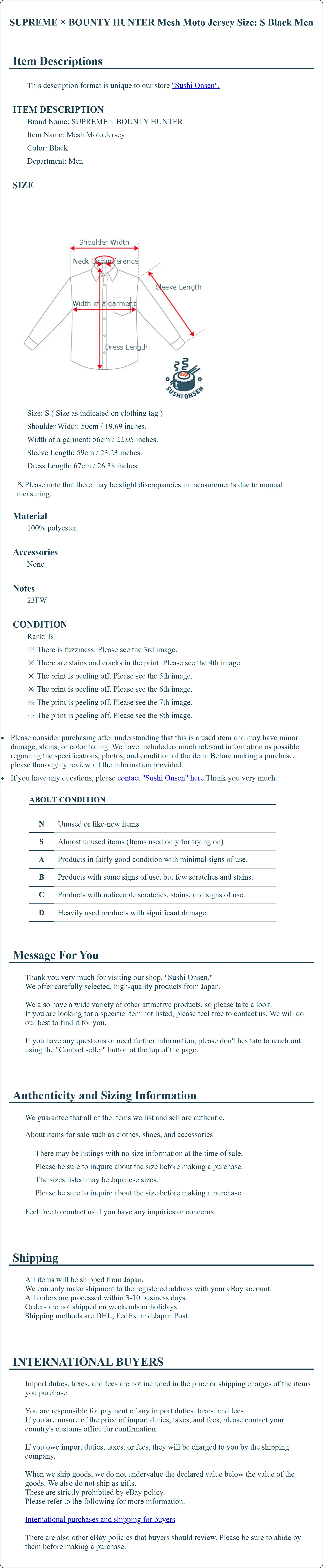 Product Details for Sushi Onsen