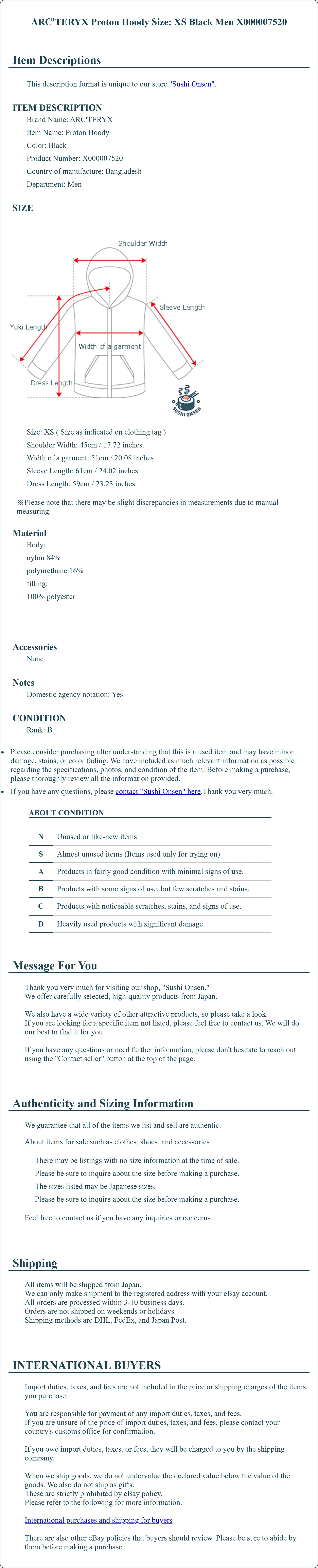 Product Details for Sushi Onsen