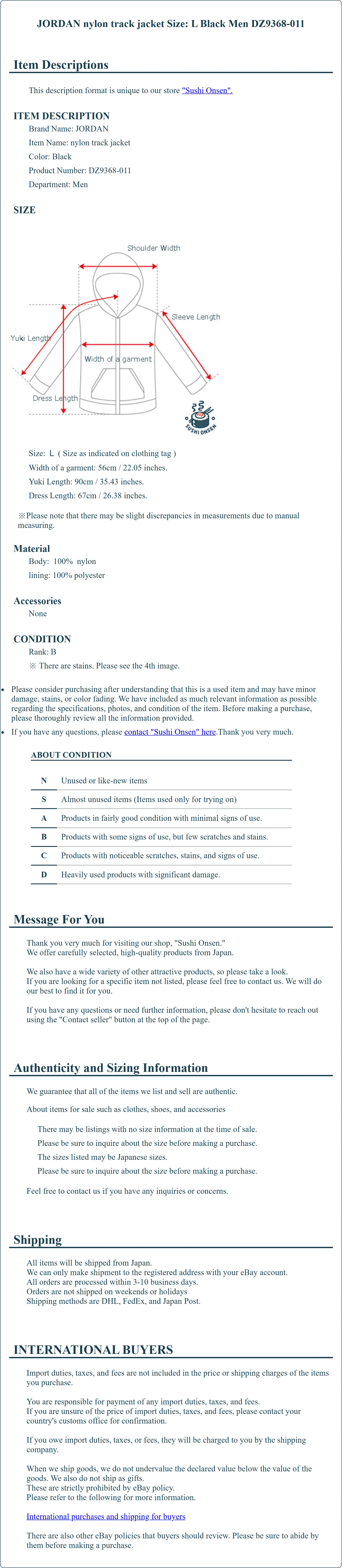 Product Details for Sushi Onsen