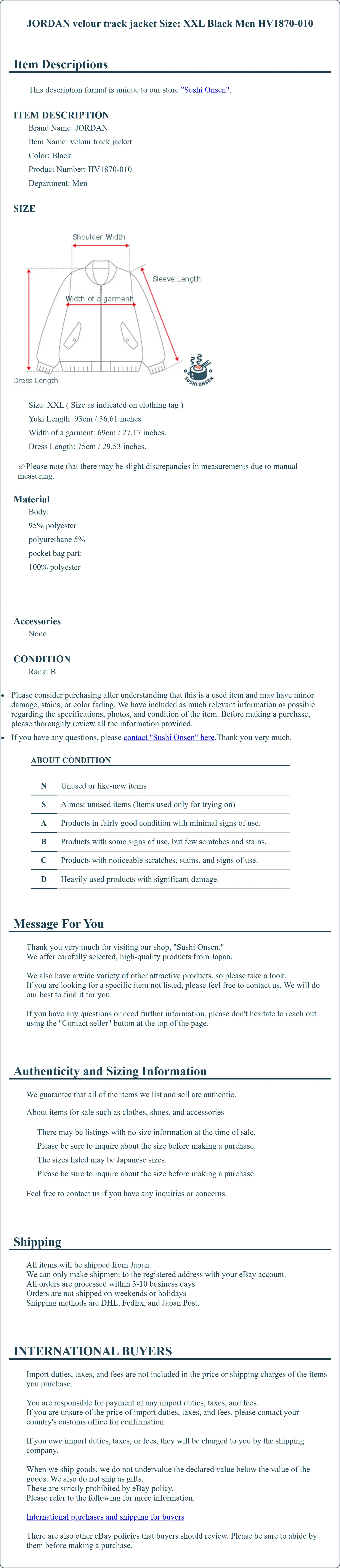 Product Details for Sushi Onsen
