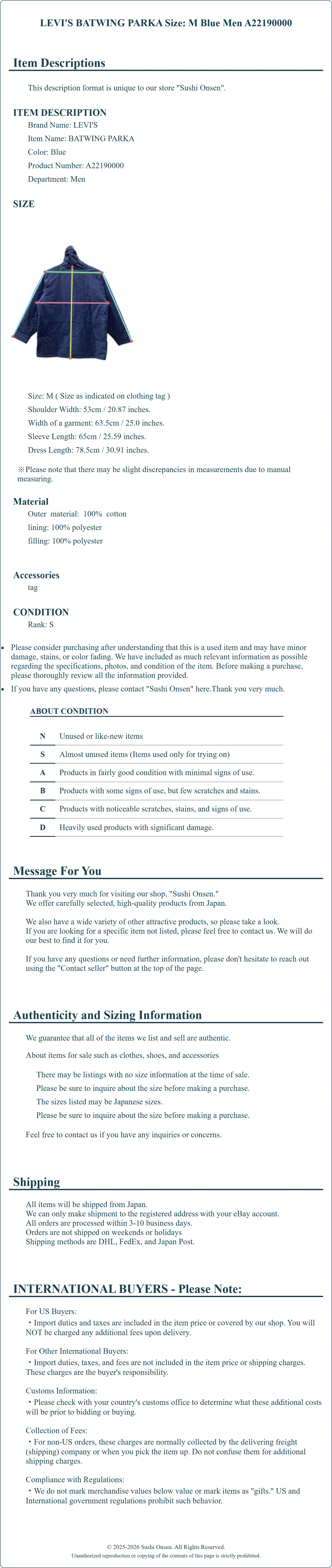 Product Details for Sushi Onsen