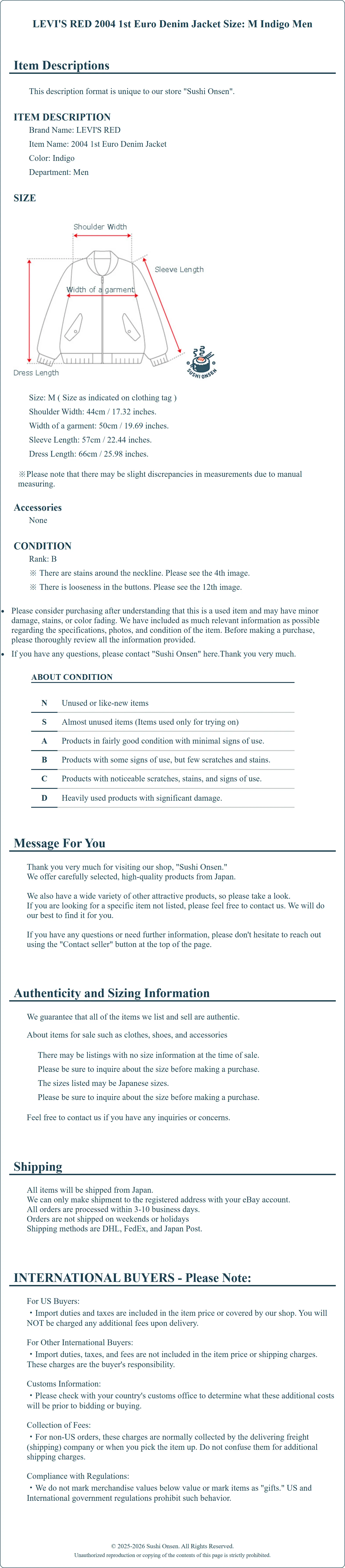 Product Details for Sushi Onsen