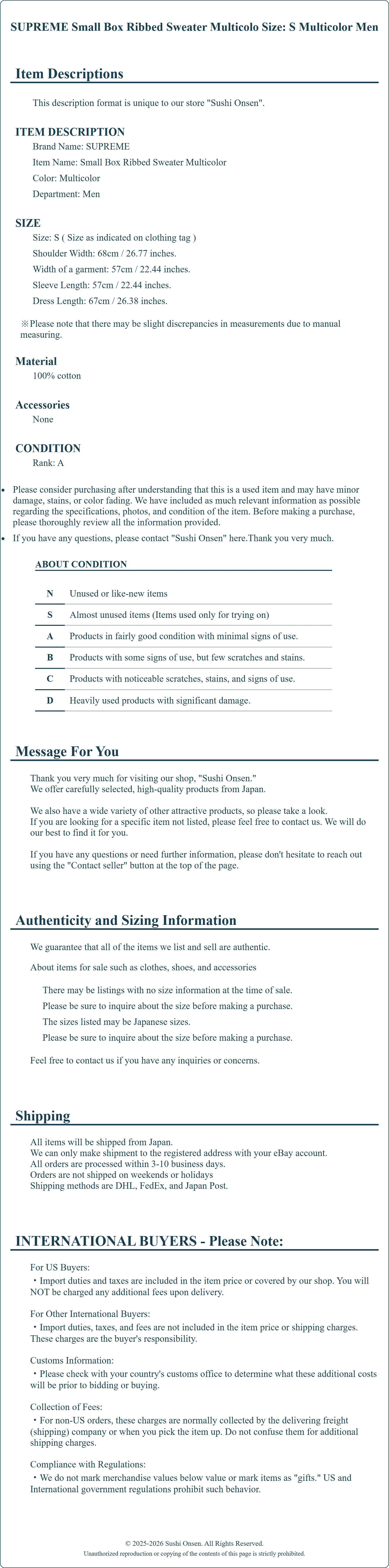 Product Details for Sushi Onsen