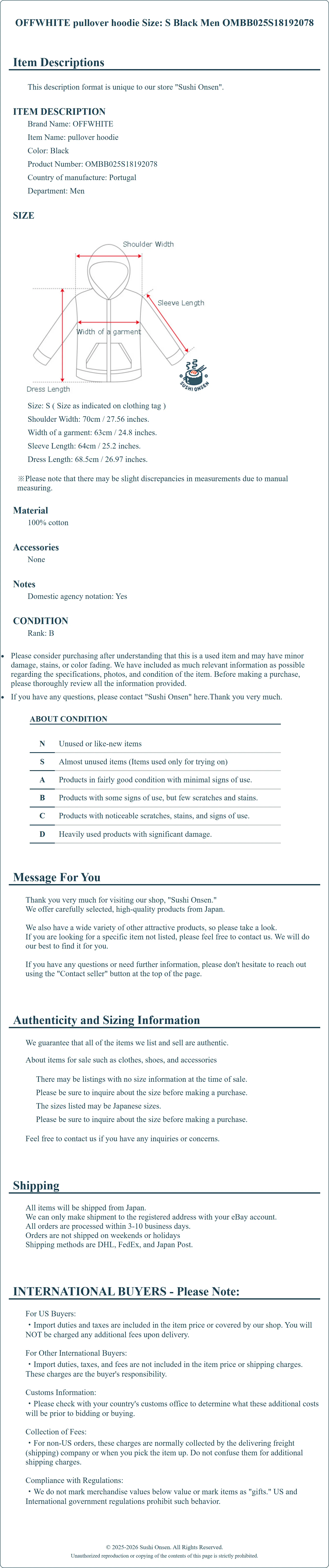 Product Details for Sushi Onsen