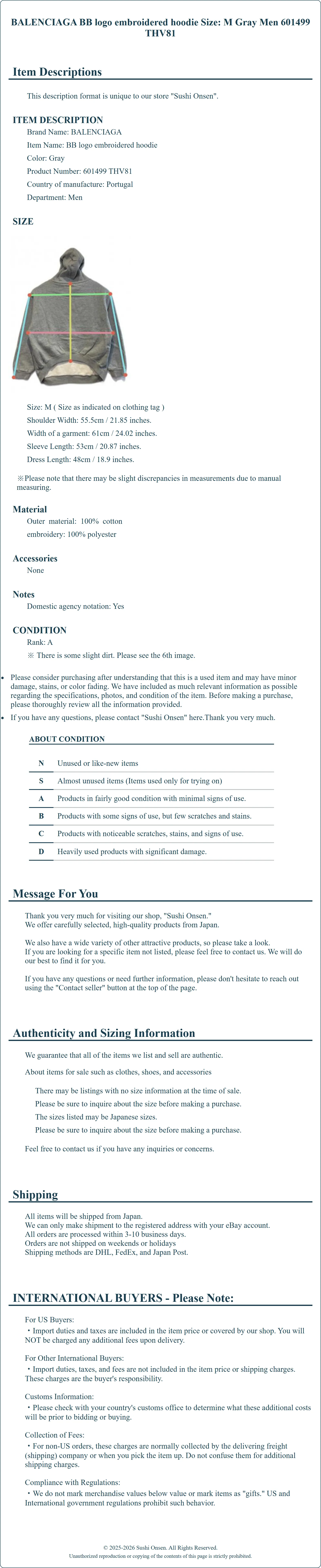 Product Details for Sushi Onsen