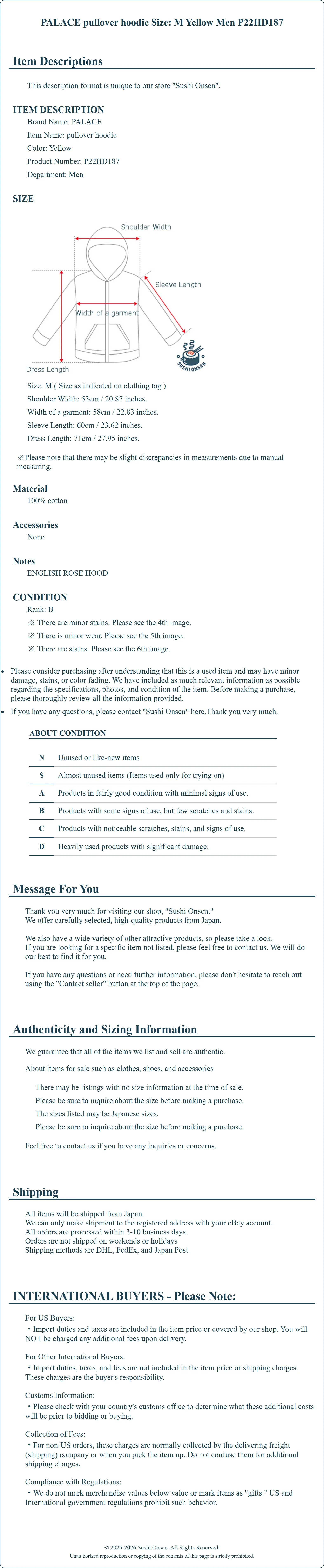 Product Details for Sushi Onsen