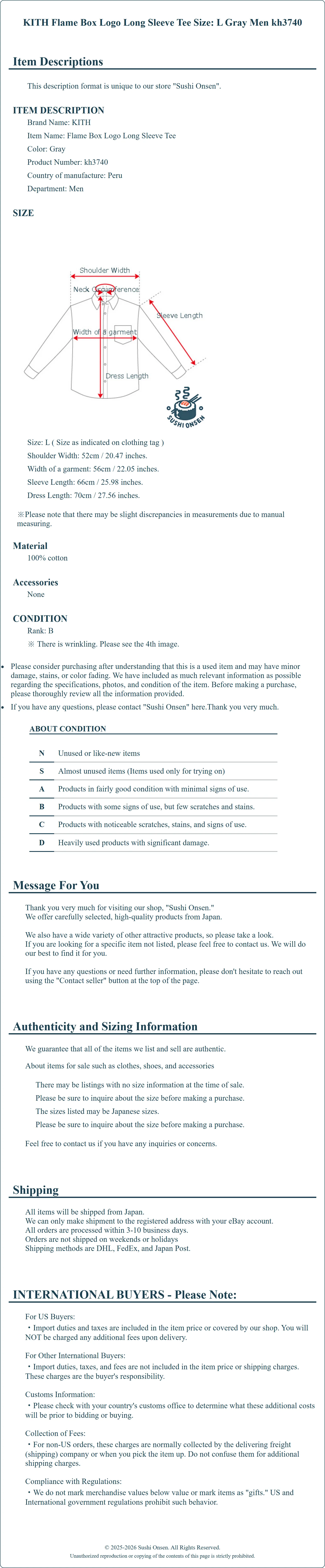 Product Details for Sushi Onsen