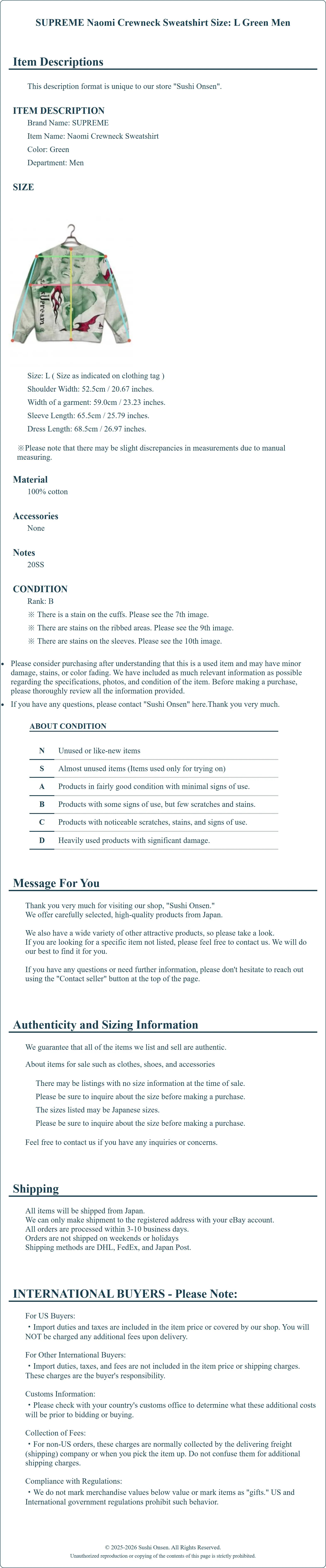 Product Details for Sushi Onsen