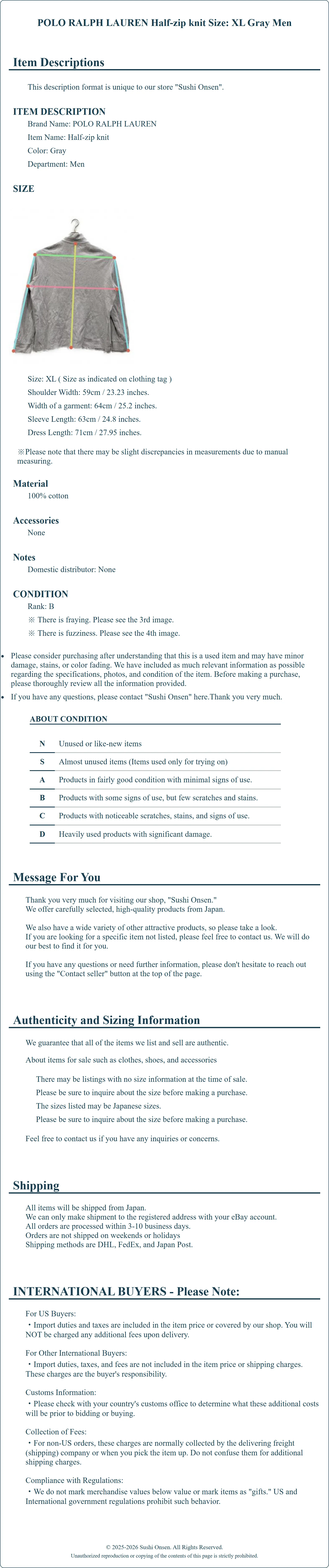 Product Details for Sushi Onsen