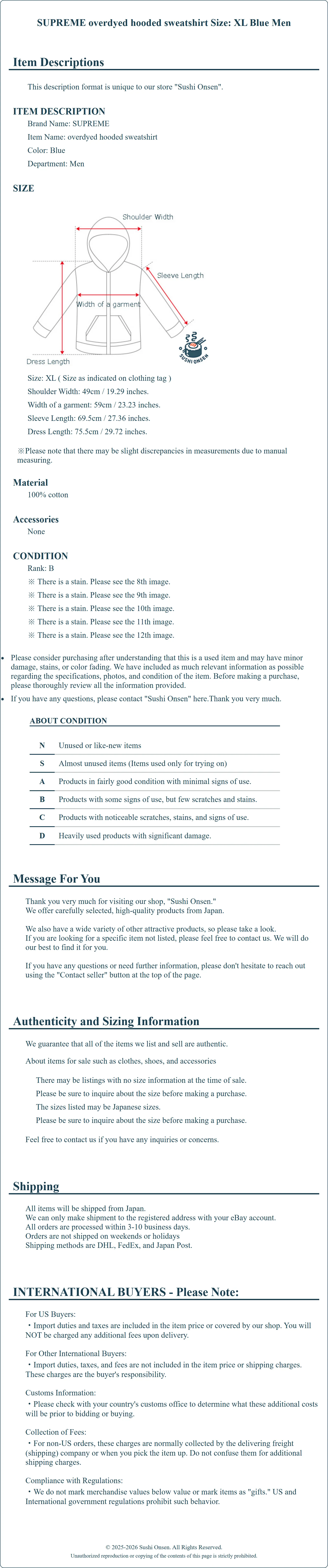 Product Details for Sushi Onsen