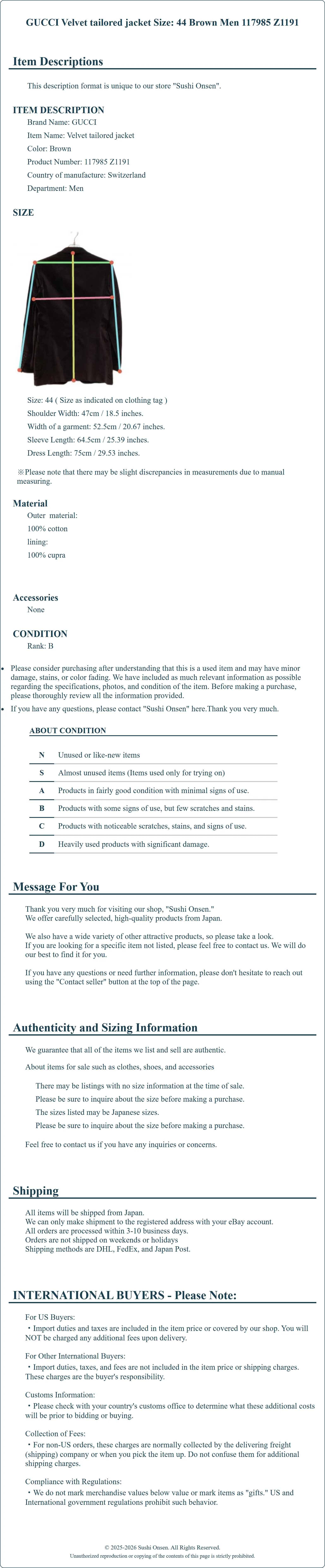 Product Details for Sushi Onsen