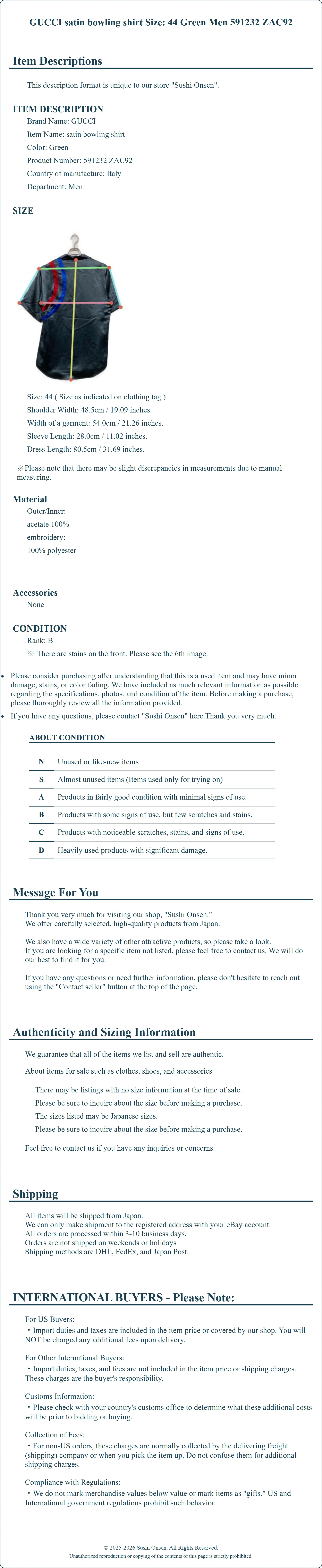 Product Details for Sushi Onsen