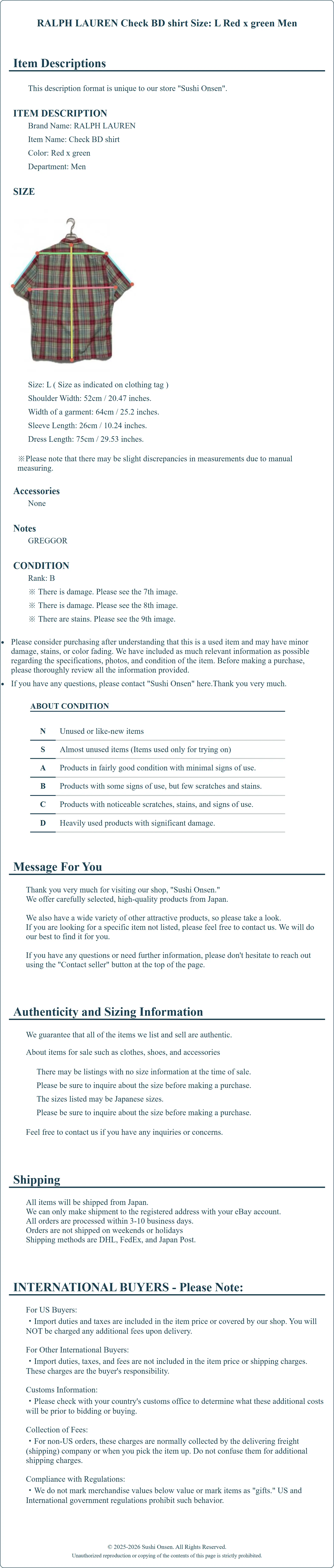 Product Details for Sushi Onsen