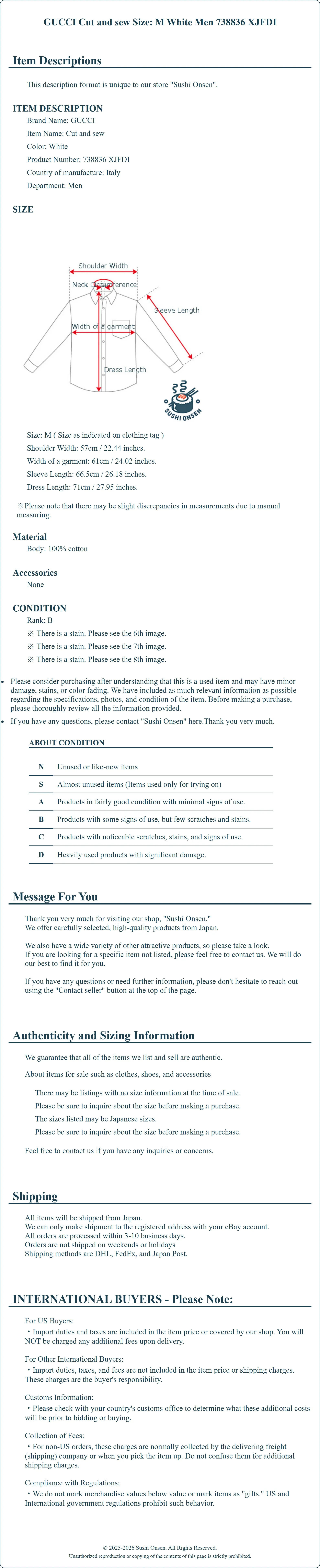 Product Details for Sushi Onsen