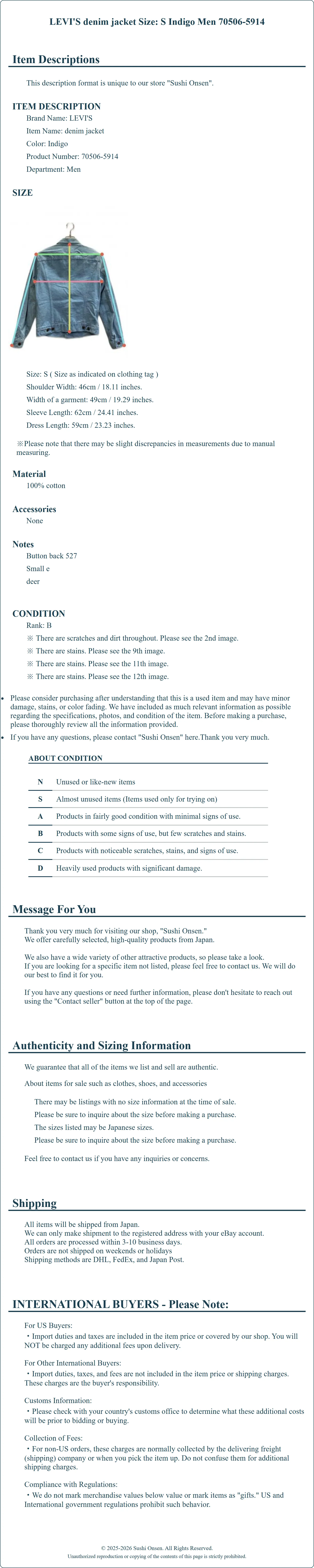 Product Details for Sushi Onsen