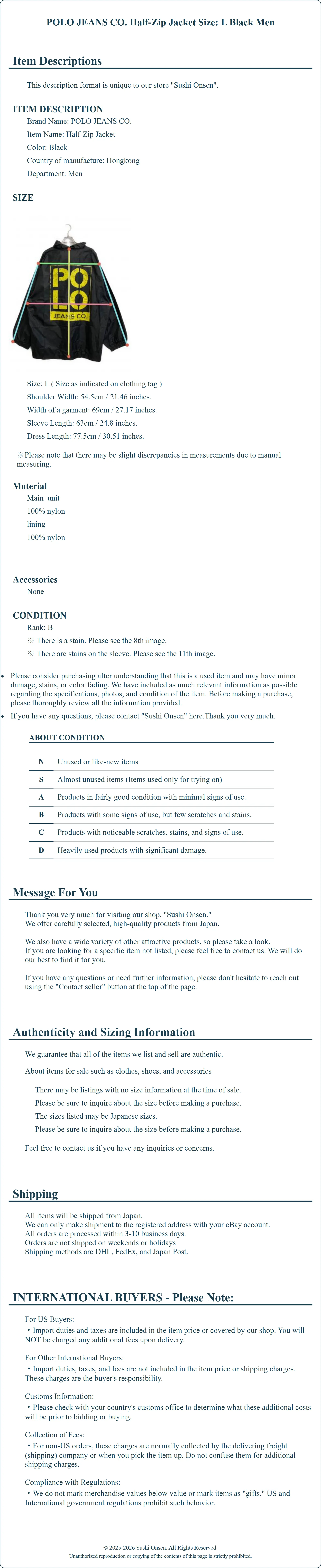 Product Details for Sushi Onsen
