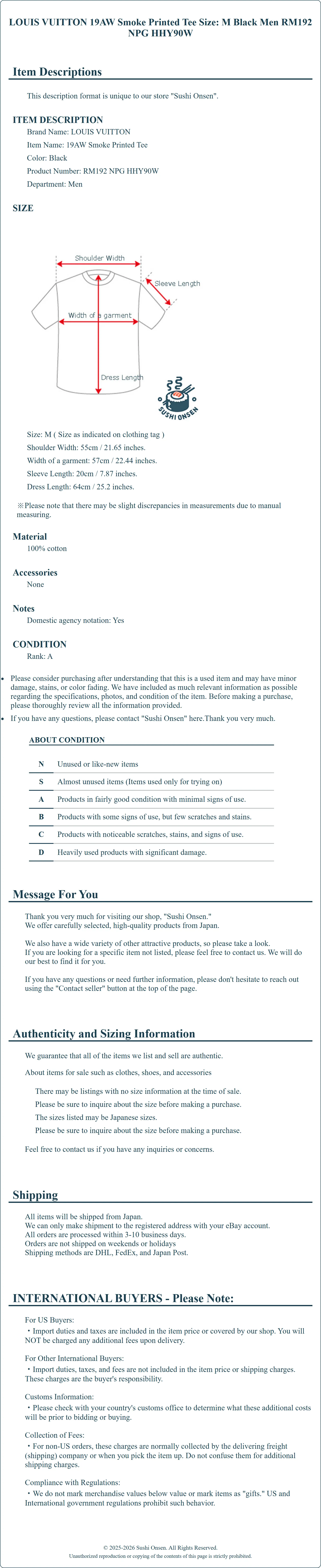 Product Details for Sushi Onsen