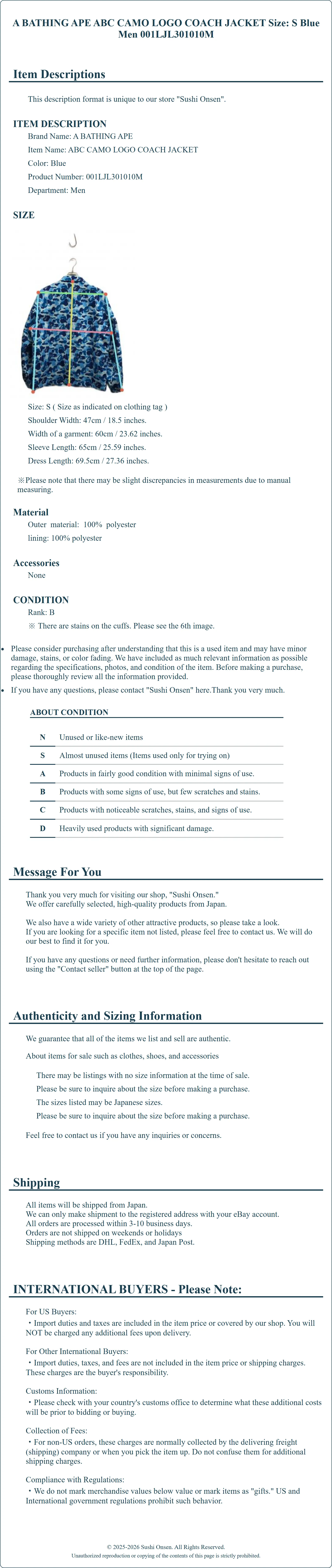 Product Details for Sushi Onsen