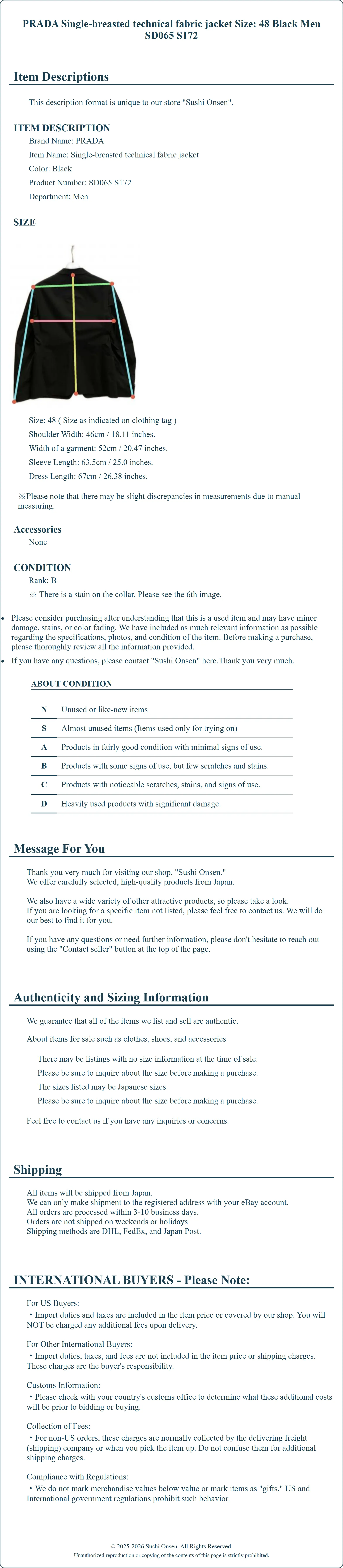 Product Details for Sushi Onsen